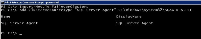 powershell Create the SQL Server Agent resource type