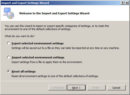 ssms import export reset all keyboard settings