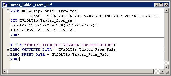 SAS code to export data to a flat file
