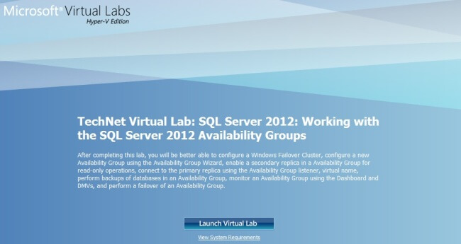 Launch Virtual Lab