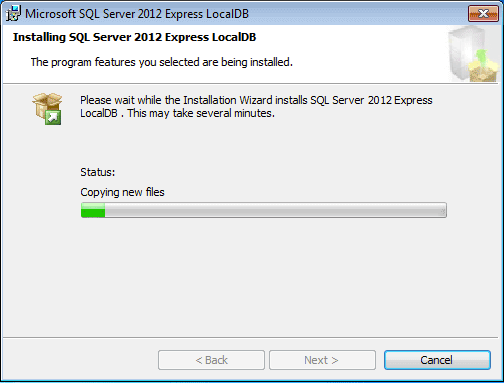 Installing SQL Server 2012 Express LocalDB 