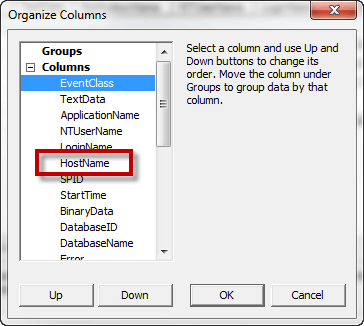 I use "Organize Columns" to move "HostName" to be up like below