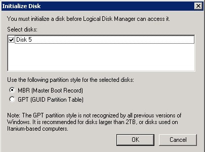 The most common partition style for disks used in SQL Server instances is MBR