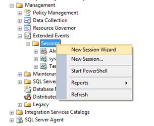 In SQL Server Management Studio, right click on the Sessions folder and you can choose New Session or New Session Wizard.
