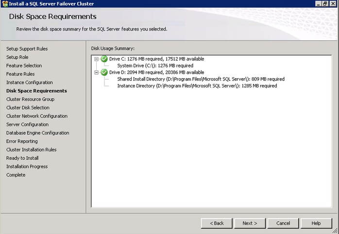check that you have enough space on your local disks to install the SQL Server 2012 binaries