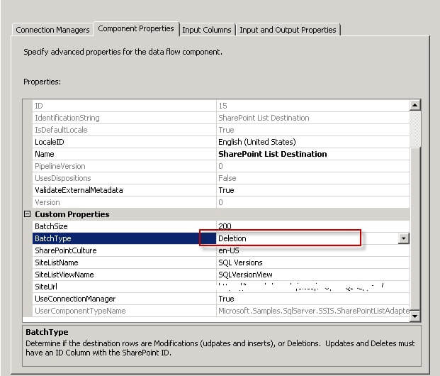 Once the Sharepoint List Source is configured, drag the precedence constraint/arrow down to the destination