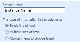 Add Instance Name 
