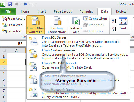 connect from Excel to SSAS 