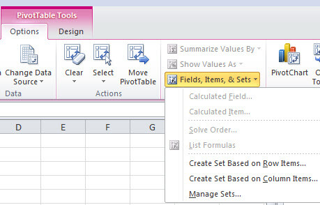 Add SSAS Named Sets in Excel 