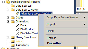 SQL Server Analysis Services Data Source Views properties