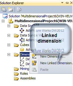 Create a new SQL Server Analysis Services Linked Dimension