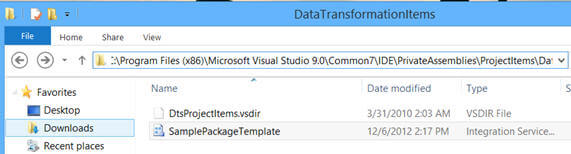save a copy of this package at the following location based on version of SQL Server you are using