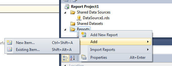 Add new report to your SSDT project