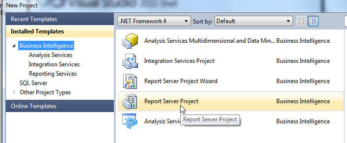 Create a new Report Server Project