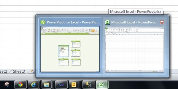 Excel and PowerPivot Windows