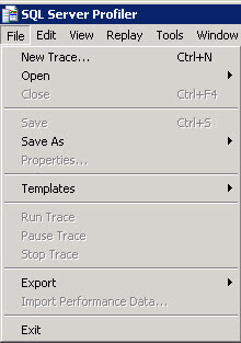 select the option New Trace
