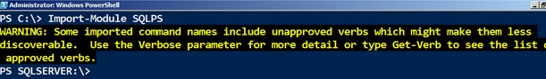 Load the SQLPS module from the native Windows PowerShell environment