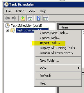 task scheduler - import