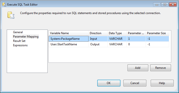Map the package parameters to retrieve any existing restart point marker.