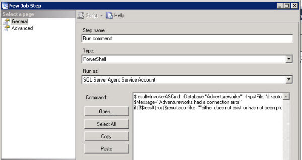 In the Type select PowerShell and in Command copy and paste the command of step 11