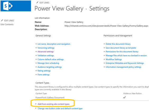 You need to add content types in order to create Power View reports
