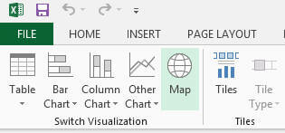 simply go to Design tab and then click on Map icon 