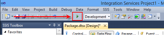 Let's view our data. Click the Start Debug button on the toolbar to debug