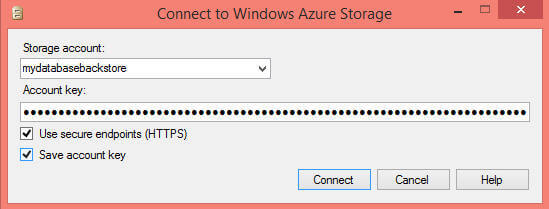 Click on Connect to the specified storage account