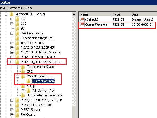 Reporting Service 2008 R2 CurrentVersion
