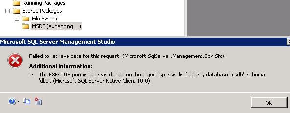Error Message Accessing SSIS