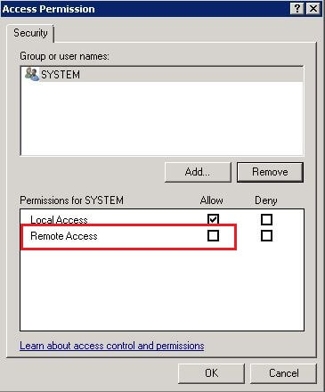 Access Permission for the MsDtsServer DCOM Component