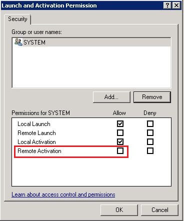 Launch and Activation Permission for the MsDtsServer DCOM Component