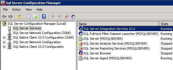 Restarting SQL Server Integration Service