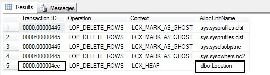 Find all the deleted rows info from t-log file