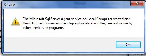 Issue during SQL Agent service restart
