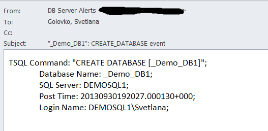 Create DB E-mail