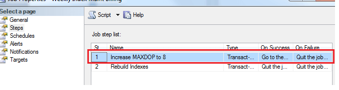 increase the MAXDOP value instance-wide to 8