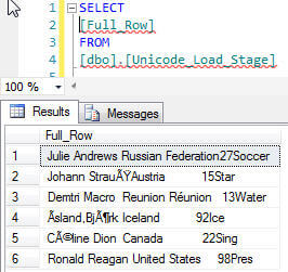 Single Row query results