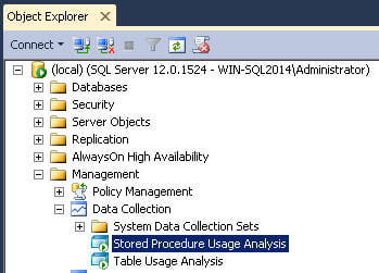 SQL Server Management Studio Data Collection for Stored Procedure Usage Analysis