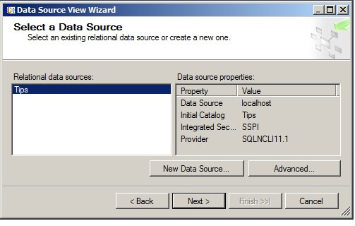 select the data source we created in the above step. Click on "Next". 