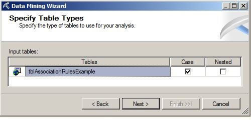 On the Specify Table Types page, make sure the Case box is checked 
