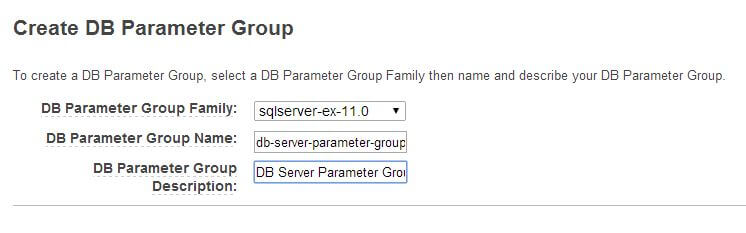 Creating a DB Parameter Group for SQL Server