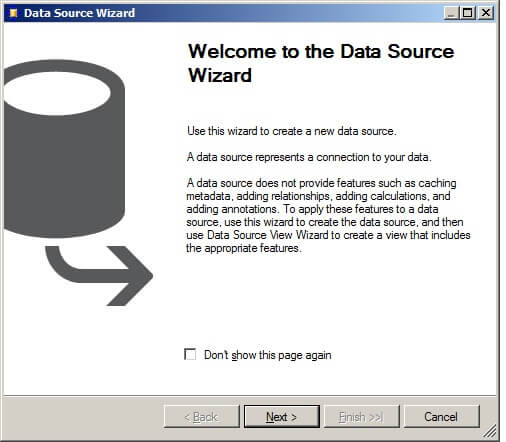 Initiate the Data Source Wizard. 