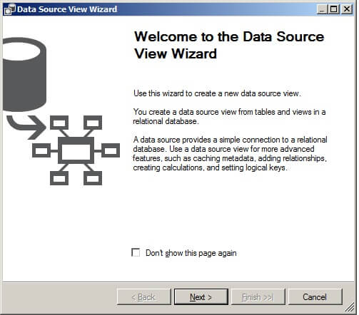 Launch the Data Source View Wizard. 