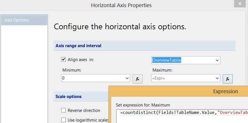 Configuring the horizontal axis