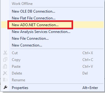 Now open an Integration Services Project in Visual Studio