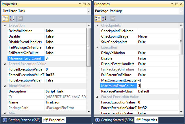 Setting Up Package and Task Error Configuration.