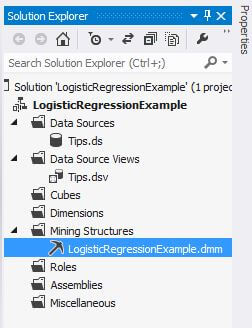 Mining structure in Solution Explorer
