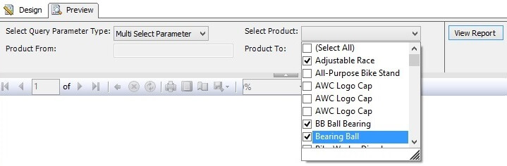 Product list from multi select parameter