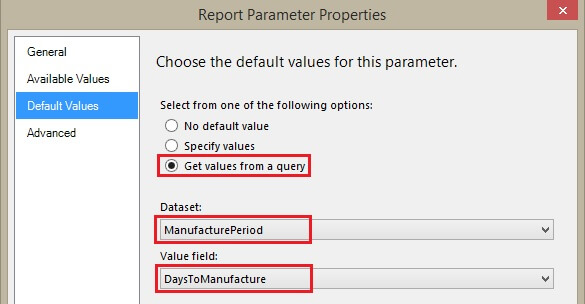 Setting Select All default value for ManufacturePeriod Report parameter